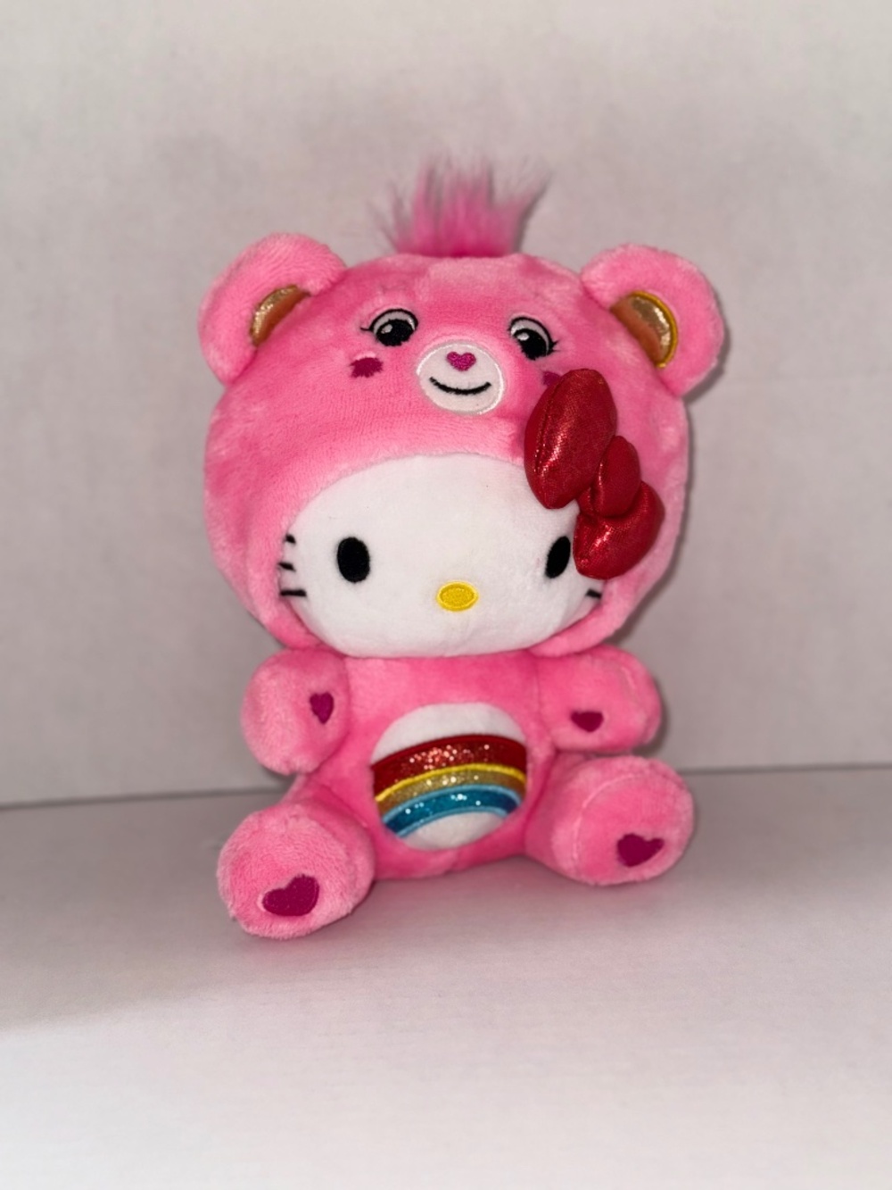 Sanrio Adorable Hello KittyxCare Bear Plush Lovey 8 in